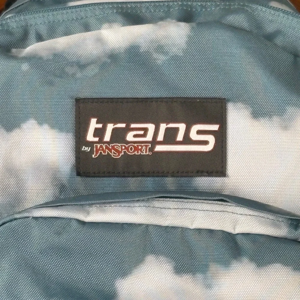 Jansport Trans Backpack Cloud Print Blue White Teal School Travel Bag‎